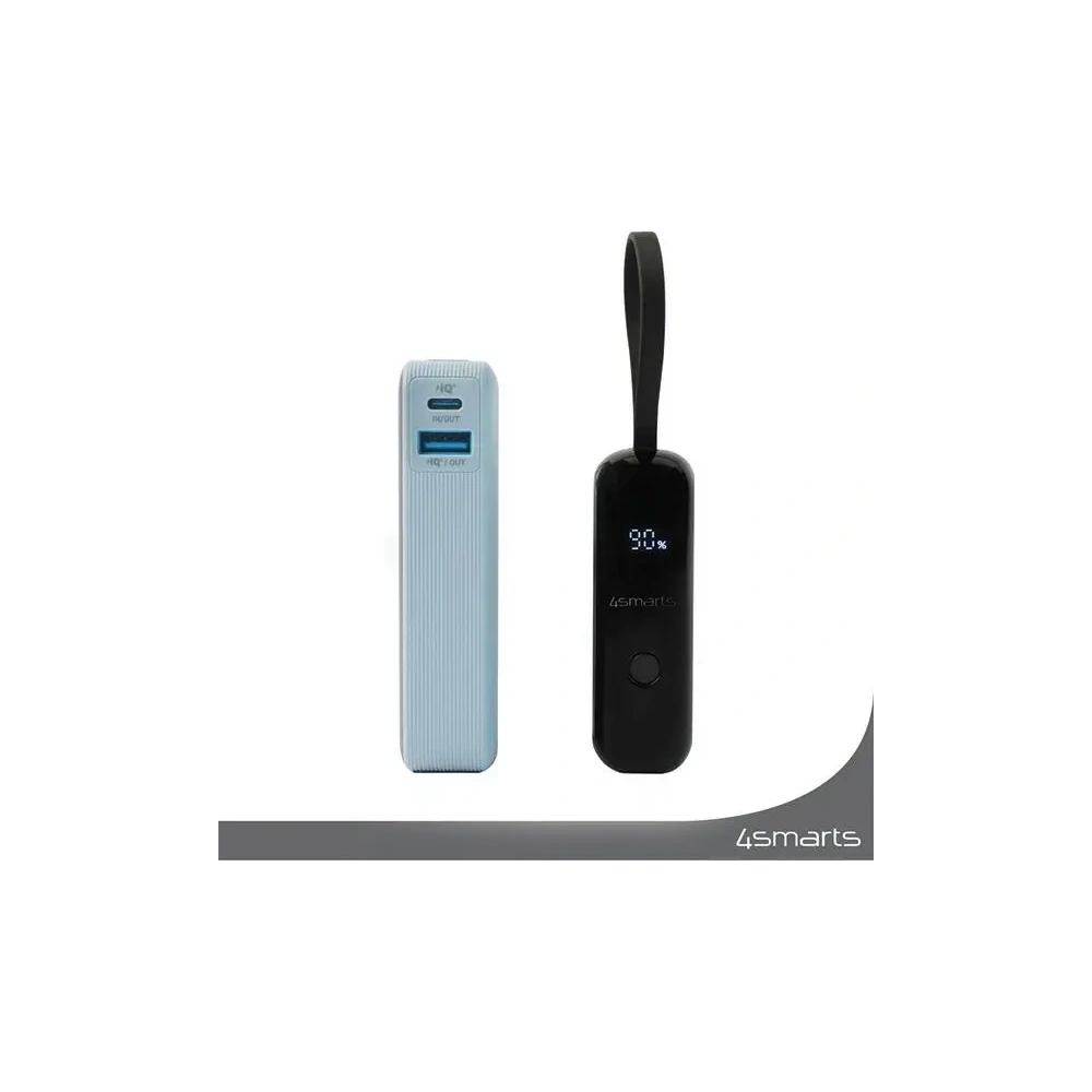 Powerbank 4smarts Pocket 10000mAh 30W z wbudowanym kablem USB-C 15cm space blue