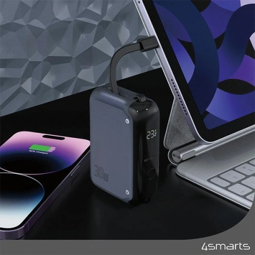 Kup Powerbank 4smarts Pocket 10000mAh 30W z wbudowanym kablem USB-C 15cm space blue - 4SMR38 - {ean13} - Sklep Home Screen