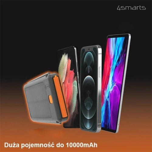 Kup 4smarts TitanPack Flex 10000mAh powerbank solar negru/orange - 4SMR39 - {ean13} - Sklep Home Screen