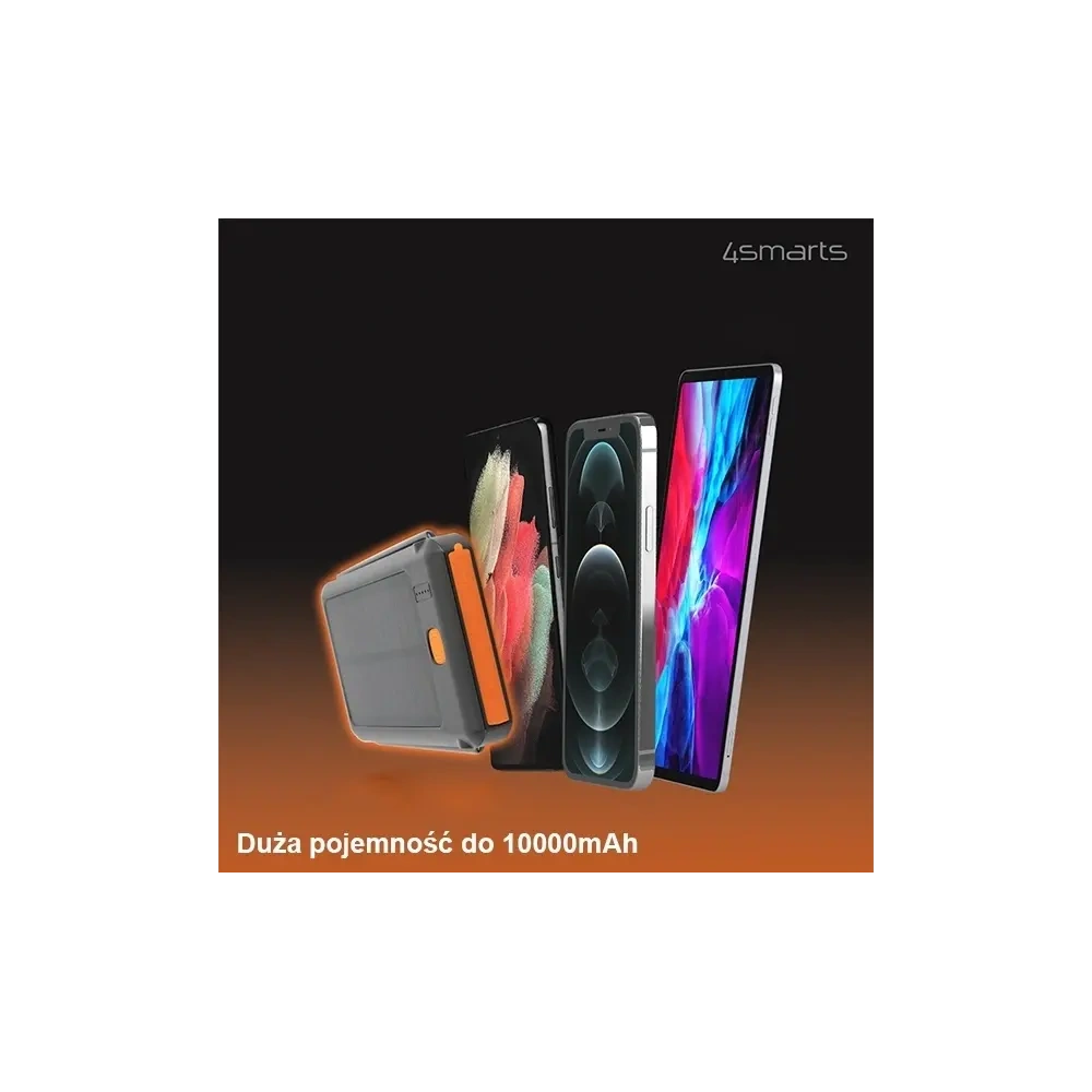 Powerbank solarny 4smarts TitanPack Flex 10000mAh black/orange