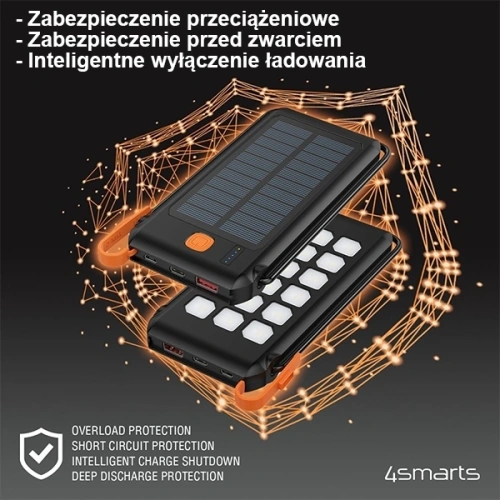 Kup 4smarts TitanPack Flex 10000mAh napelemes powerbank fekete/narancs - 4SMR39 - {ean13} - Sklep Home Screen