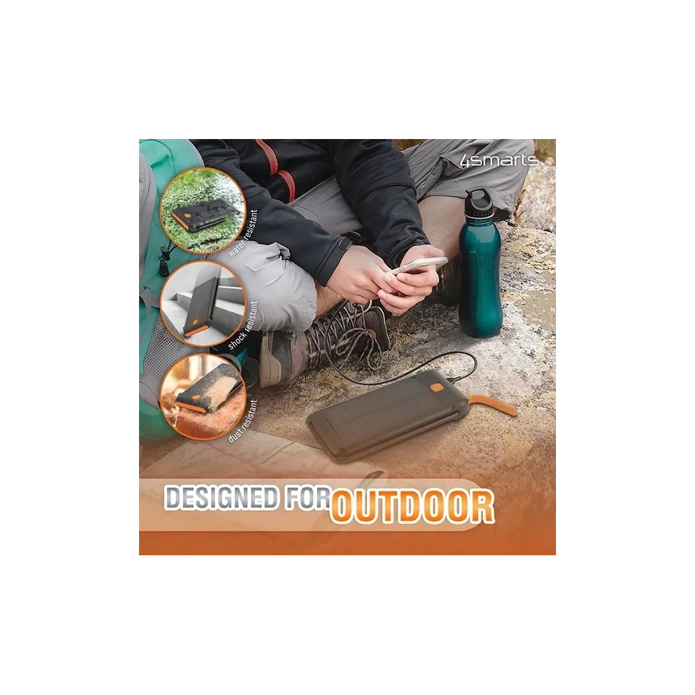 Powerbank solarny 4smarts TitanPack Flex 10000mAh black/orange