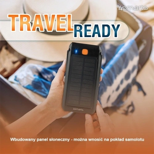 Kup 4smarts TitanPack Flex 10000mAh napelemes powerbank fekete/narancs - 4SMR39 - {ean13} - Sklep Home Screen
