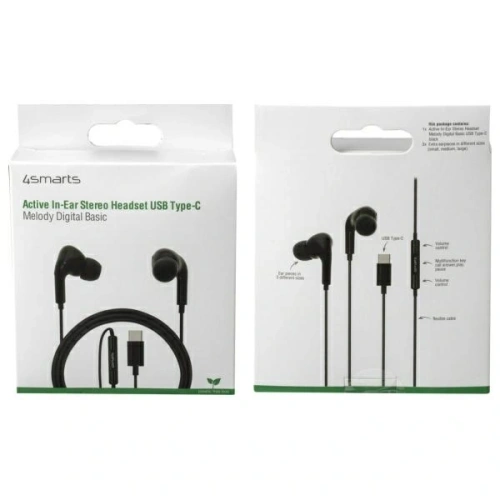 Kup Sluchátka do uší 4smarts Melody Digital Basic USB-C s D/A převodníkem černé/barva černá - 4SMR44 - {ean13} - Sklep Home Screen