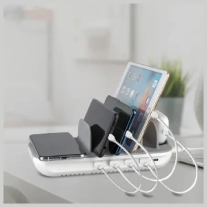 Kup Stație de încărcare 4smarts Family Evo 63W PD cu încărcare wireless și kit de cabluri gri-alb. - 4SMR50 - {ean13} - Sklep Home Screen