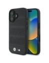 BMW BMHMP16S23PUSPK Apple iPhone 16 Hardcase M Perforiert und Genäht Linie MagSafe Schwarz
