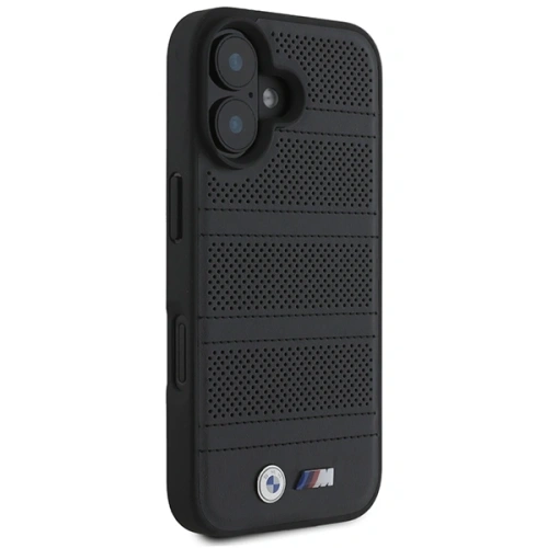 Buy BMW BMHMP16S23PUSPK Apple iPhone 16 hardcase M Perforated And Stitched Line MagSafe black - BMW706 - {ean13} - Home Screen Store Europe