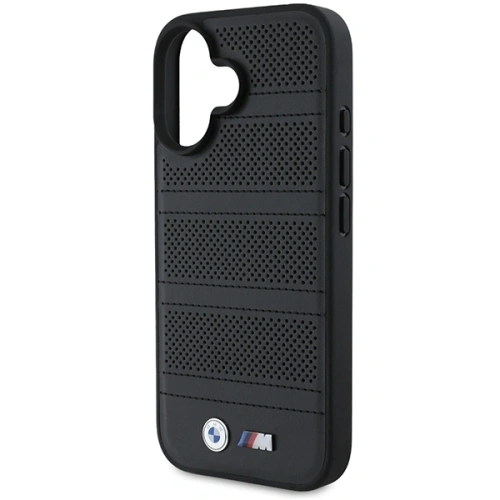 Buy BMW BMHMP16S23PUSPK Apple iPhone 16 hardcase M Perforated And Stitched Line MagSafe black - BMW706 - {ean13} - Home Screen Store Europe