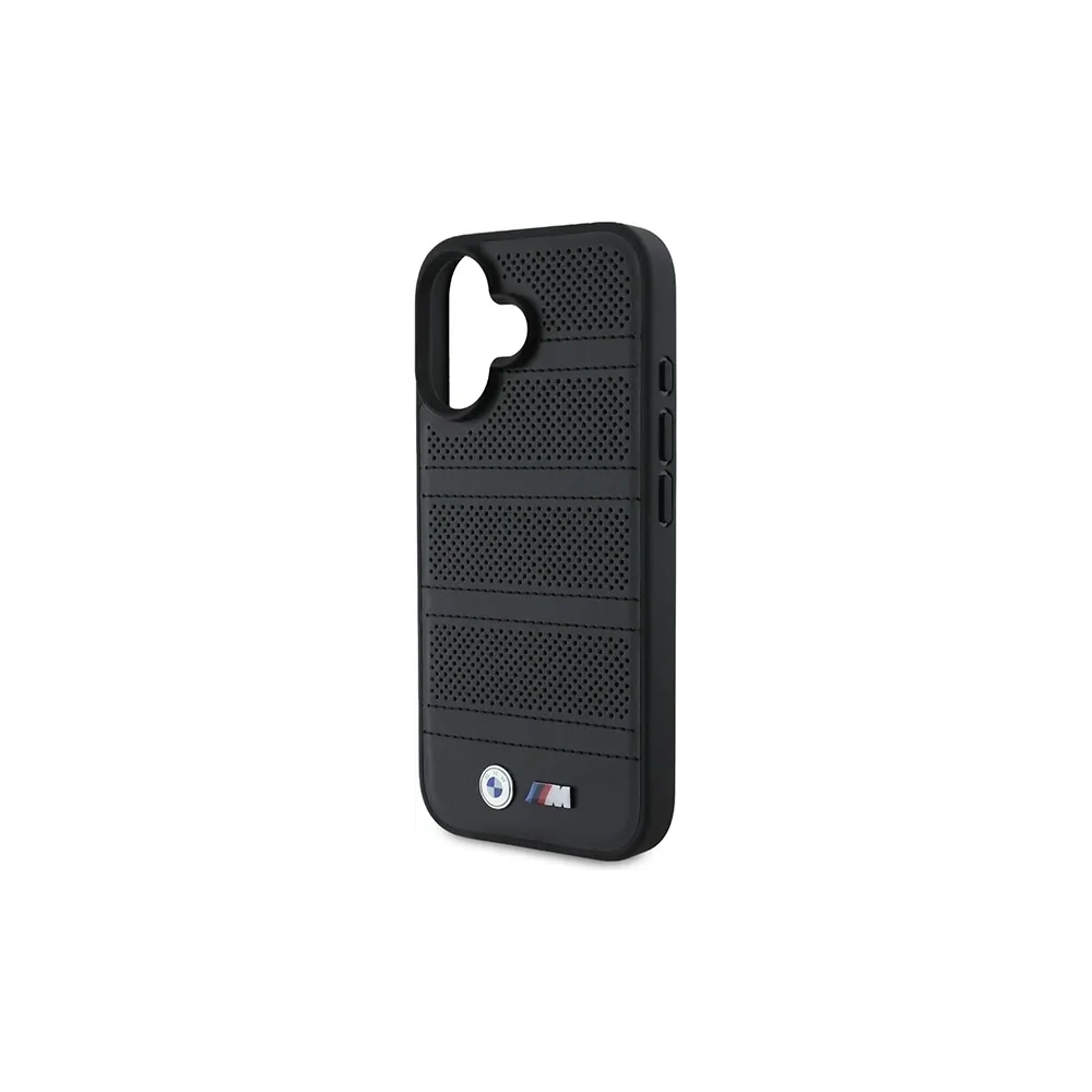 Etui BMW BMHMP16S23PUSPK Apple iPhone 16 hardcase M Perforated And Stitched Line MagSafe czarny/black
