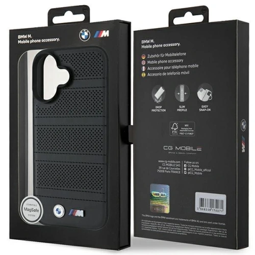 Kup Etui BMW BMHMP16S23PUSPK Apple iPhone 16 hardcase M Perforated And Stitched Line MagSafe czarny/black - BMW706 - {ean13} - Sklep Home Screen