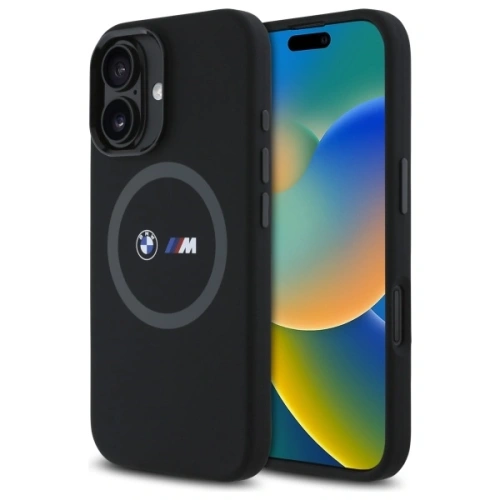 Kup Etui BMW BMHMP16S23SROK Apple iPhone 16 hardcase M Silicone Printed Ring MagSafe czarny/black - BMW709 - {ean13} - Sklep Home Screen