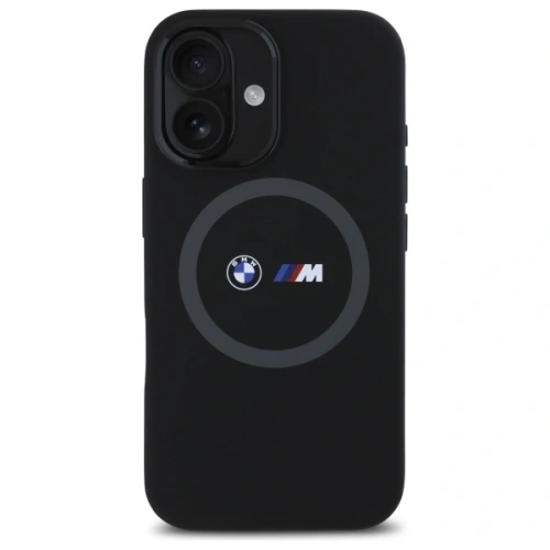 Kup Etui BMW BMHMP16S23SROK Apple iPhone 16 hardcase M Silicone Printed Ring MagSafe czarny/black - BMW709 - {ean13} - Sklep Home Screen