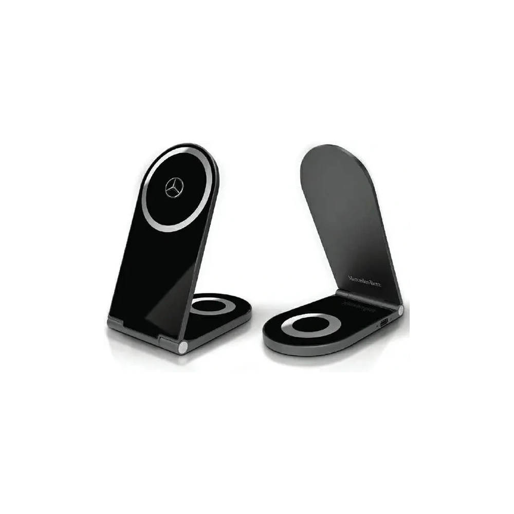 Składana ładowarka bezprzewodowa 2w1 Mercedes MEMFBGSLK 15W Silver Star MagSafe czarny/black