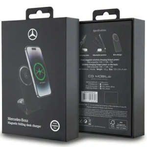 Kup Skládací bezdrátová nabíječka 2w1 Mercedes MEMFBGSLK 15W Silver Star MagSafe černá/black - MRS297 - {ean13} - Sklep Home Screen