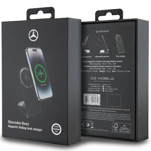 Kup Mercedes MEMFBGSLK încărcător wireless pliabil 2 în 1 15W Star MagSafe negru - MRS297 - {ean13} - Sklep Home Screen