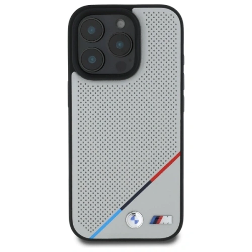 Kup Etui BMW BMHMP16X23PUPDG Apple iPhone 16 Pro Max hardcase M Perforated Tricolor Line MagSafe szary/grey - BMW711 - {ean13} - Sklep Home Screen