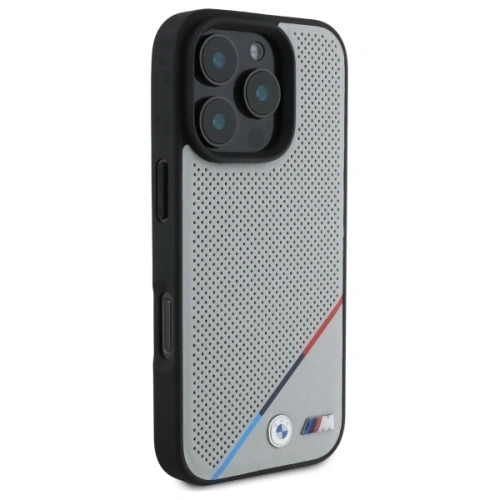 Kup BMW BMHMP16X23PUPDG Apple iPhone 16 Pro Max hardcase M Perforated Tricolor Line MagSafe gri - BMW711 - {ean13} - Sklep Home Screen