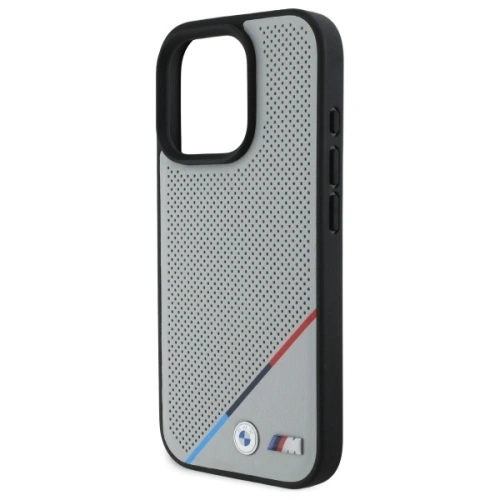 Buy BMW BMHMP16X23PUPDG Apple iPhone 16 Pro Max hardcase M Perforated Tricolor Line MagSafe grey - BMW711 - {ean13} - Home Screen Store Europe