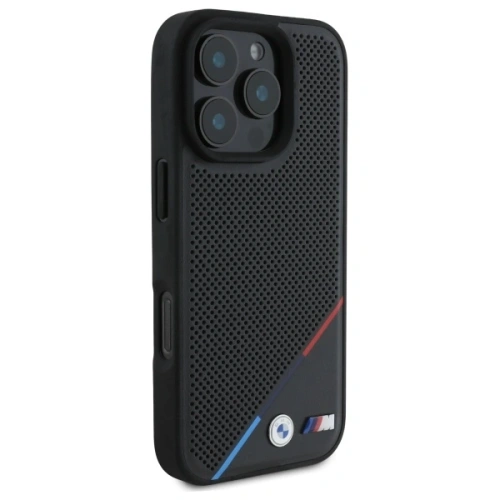Kup BMW BMHMP16X23PUPDK Apple iPhone 16 Pro Max Hartschale M Perforierte Tricolor-Linie MagSafe schwarz - BMW712 - {ean13} - Sklep Home Screen