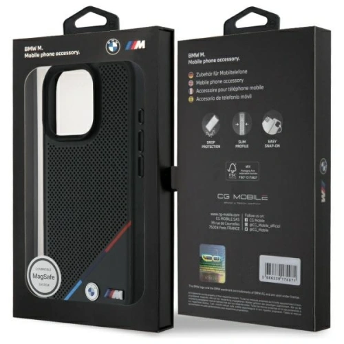 Kup BMW BMHMP16X23PUPDK Apple iPhone 16 Pro Max Hartschale M Perforierte Tricolor-Linie MagSafe schwarz - BMW712 - {ean13} - Sklep Home Screen