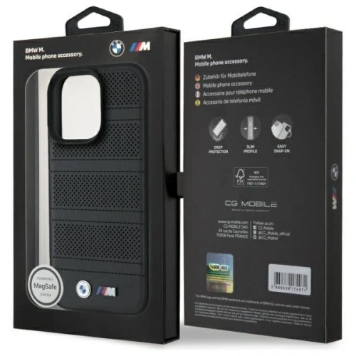 Buy BMW BMHMP16X23PUSPK Apple iPhone 16 Pro Max hardcase M Perforated And Stitched Line MagSafe black - BMW713 - {ean13} - Home Screen Store Europe