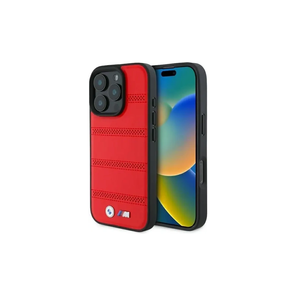 Etui BMW BMHMP16X23PUSPR Apple iPhone 16 Pro Max hardcase M Perforated And Stitched Line MagSafe czerwony/red