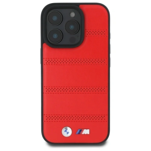 Buy BMW BMHMP16X23PUSPR Apple iPhone 16 Pro Max hardcase M Perforated And Stitched Line MagSafe red - BMW714 - {ean13} - Home Screen Store Europe
