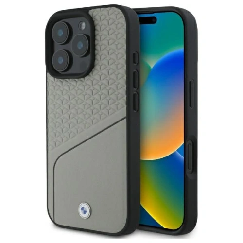 Kup Etui BMW BMHMP16X23RDCLG Apple iPhone 16 Pro Max hardcase Sign Leather Textured and Line MagSafe szary/grey - BMW715 - {ean13} - Sklep Home Screen