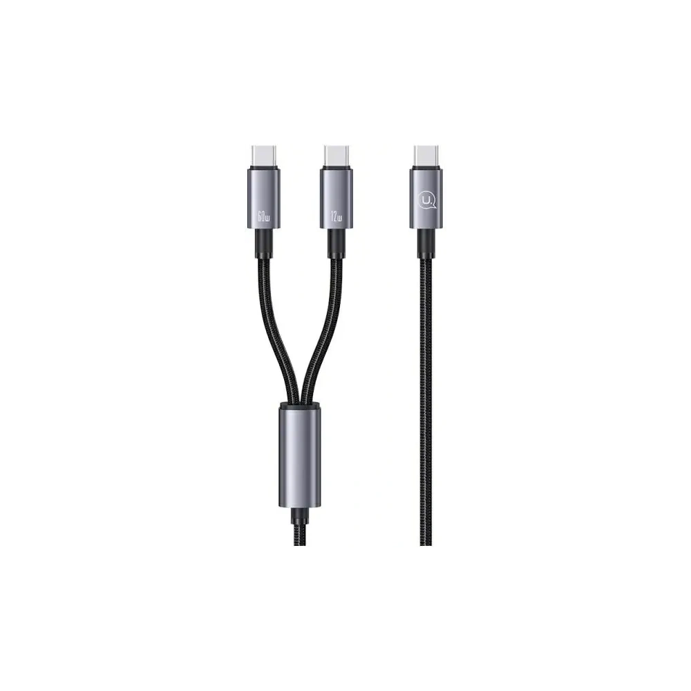 Kabel USAMS USB-C / 2xUSB-C 72W 1.2m Aluminum Alloy Data Cable Sufeng Series