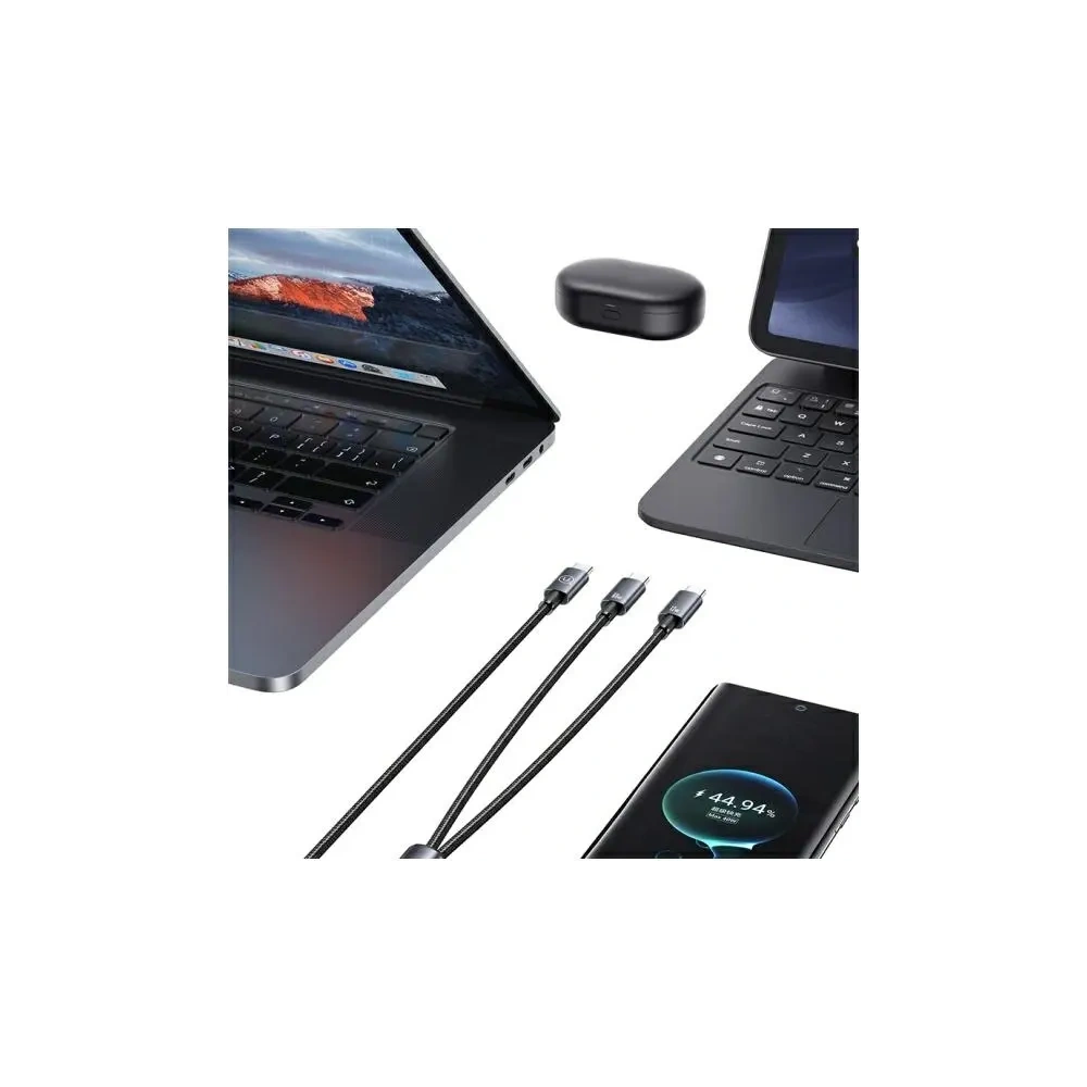 Kabel USAMS USB-C / 2xUSB-C 72W 1.2m Aluminum Alloy Data Cable Sufeng Series