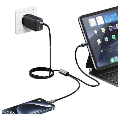 Kup USAMS USB-C / 2xUSB-C kábel 72W 1.2m Alumínium ötvözet adatkábel Sufeng sorozat - USA1197 - {ean13} - Sklep Home Screen