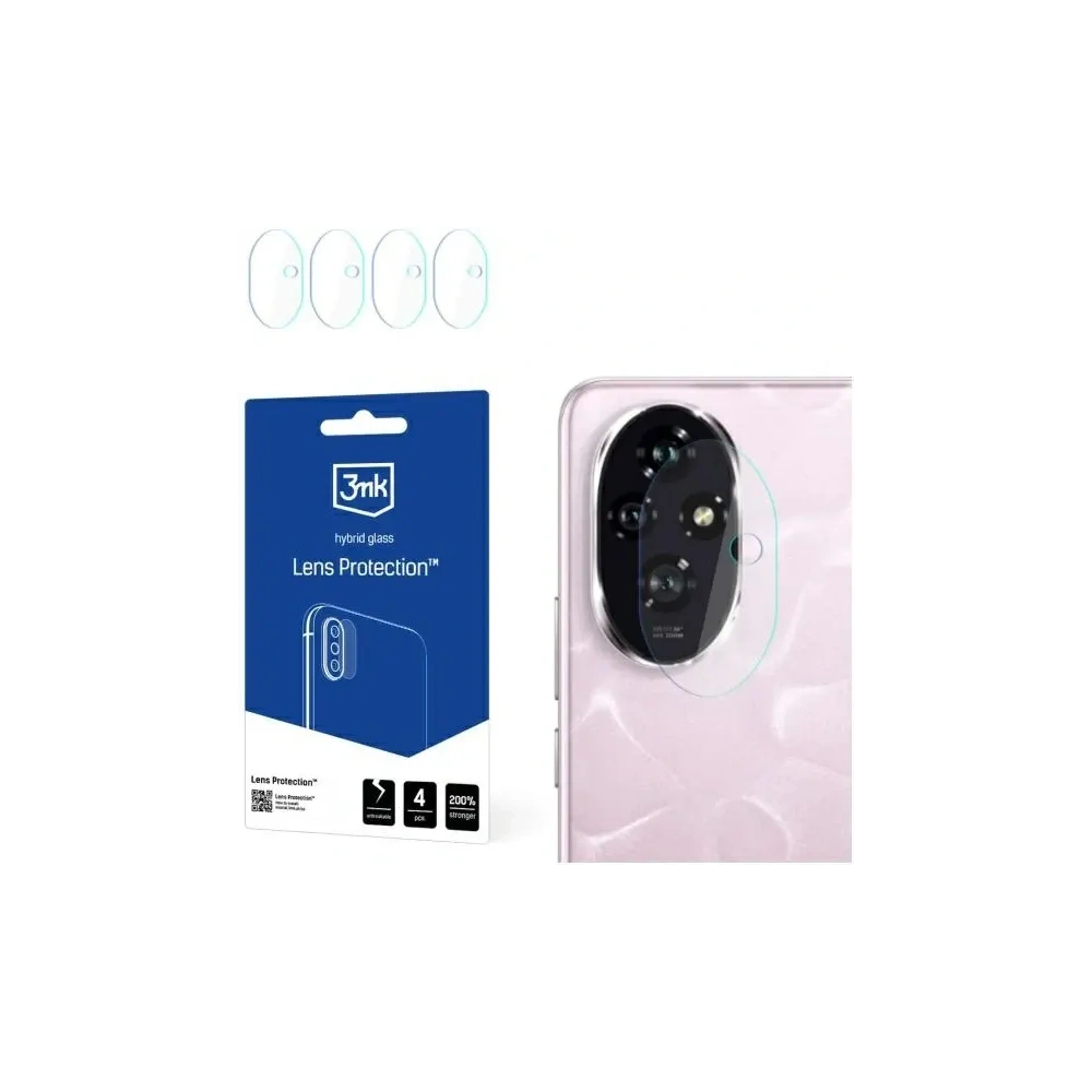 Szkło hybrydowe na obiektyw aparatu 3MK Lens Protection Honor 200 [4 PACK]