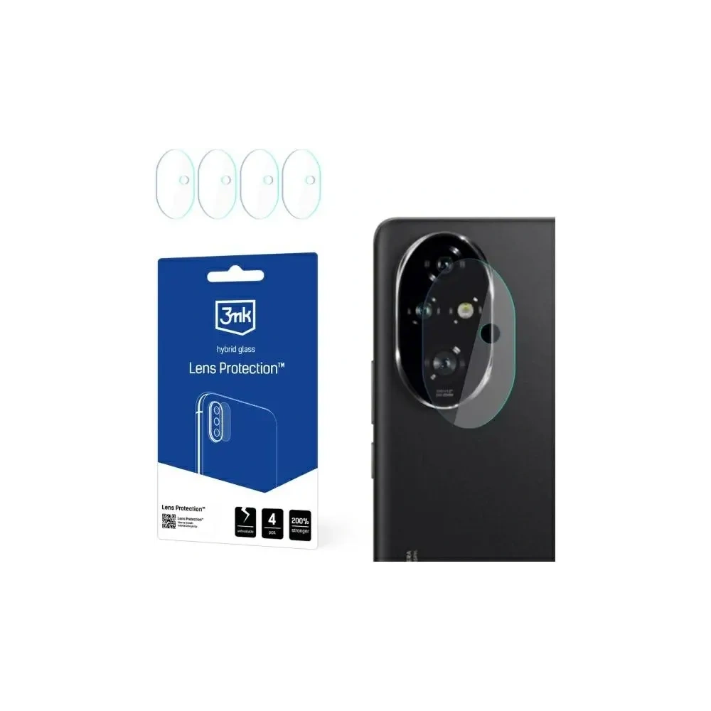 Szkło hybrydowe na obiektyw aparatu 3MK Lens Protection Honor 200 Pro [4 PACK]