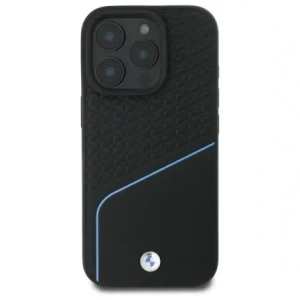 Kup BMW BMHMP16X23RDCLK Apple iPhone 16 Pro Max husă din material textil semnată cu piele texturată și linie MagSafe neagră - BMW716 - {ean13} - Sklep Home Screen