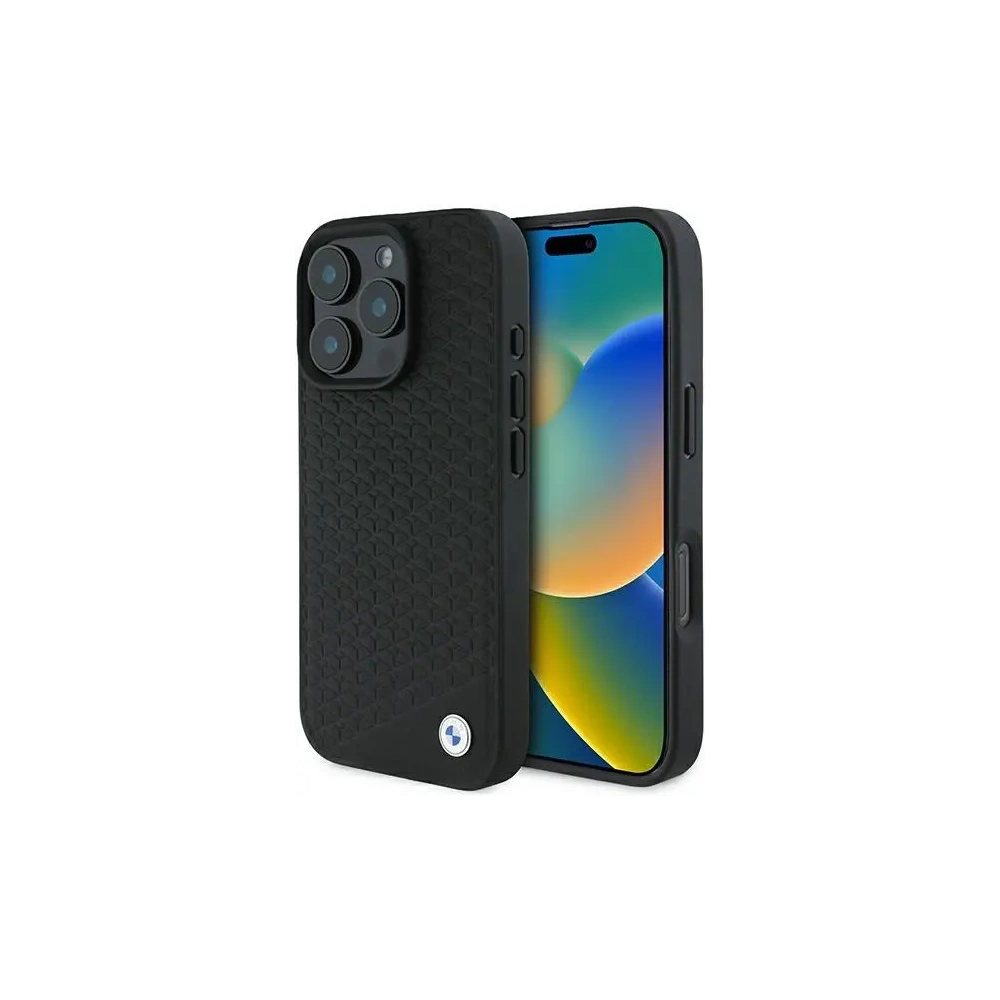 Etui BMW BMHMP16X23RDDK Apple iPhone 16 Pro Max hardcase Sign Leather Diamond Metal Logo MagSafe czarny/black