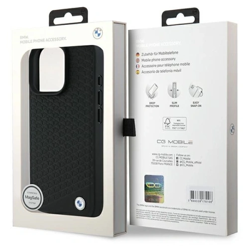 Kup BMW BMHMP16X23RDDK Apple iPhone 16 Pro Max keménytok Sign Leather Diamond Metal Logo MagSafe fekete - BMW717 - {ean13} - Sklep Home Screen