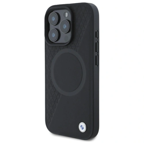 Kup Etui BMW BMHMP16X23RTPK Apple iPhone 16 Pro Max hardcase Sign Leather Half Textured And Circle MagSafe czarny/black - BMW718 - {ean13} - Sklep Home Screen