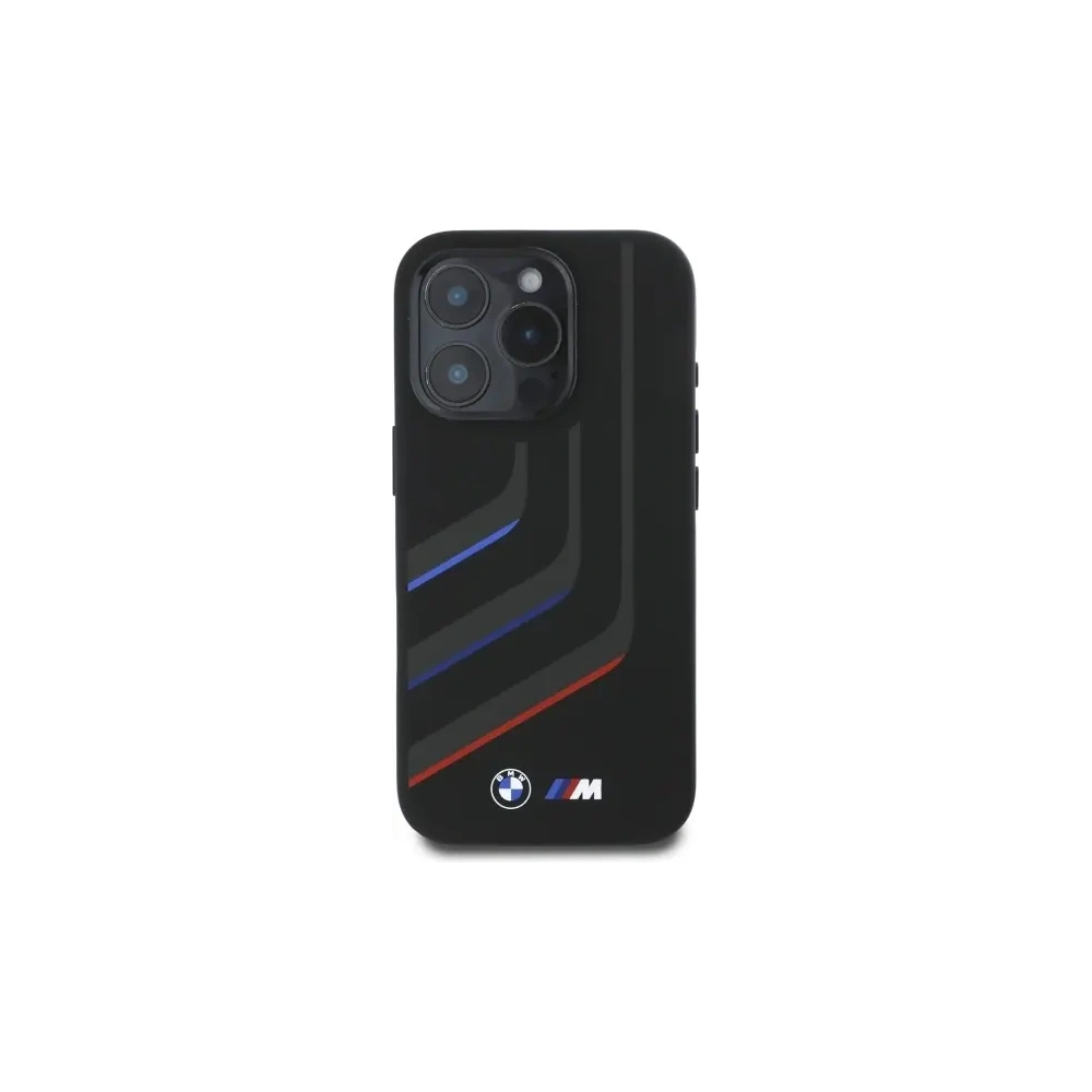 Etui BMW BMHMP16X23SLIK Apple iPhone 16 Pro Max hardcase Silicone Turning Lines MagSafe czarny/black