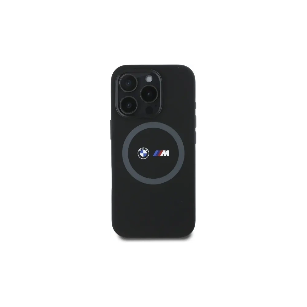 Etui BMW BMHMP16X23SROK Apple iPhone 16 Pro Max hardcase M Silicone Printed Ring MagSafe czarny/black