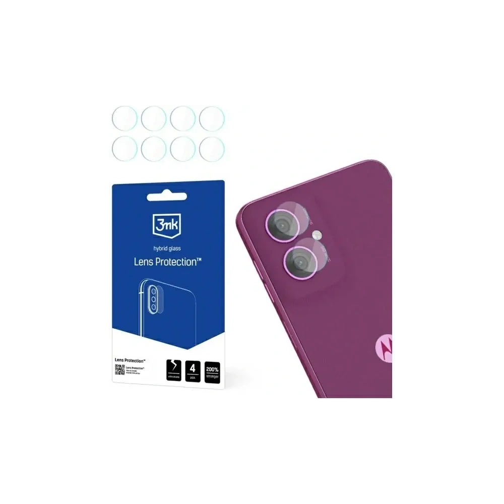 Szkło hybrydowe na obiektyw aparatu 3MK Lens Protection Motorola Moto G55 5G [4 PACK]