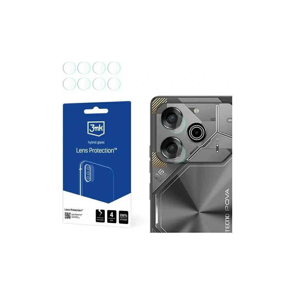 Szkło hybrydowe na obiektyw aparatu 3MK Lens Protection Tecno Pova 6 Neo [4 PACK]
