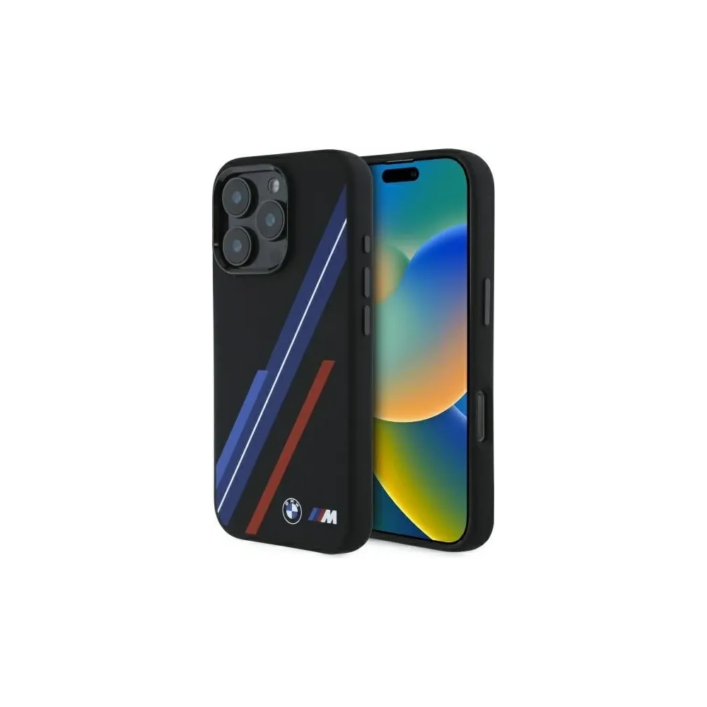 Etui BMW BMHMP16X23SSPK Apple iPhone 16 Pro Max hardcase Silicone Random Lines MagSafe czarny/black