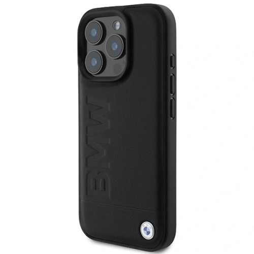 Buy BMW BMHMP16XSLLBK Apple iPhone 16 Pro Max hardcase Leather Hot Stamp MagSafe black - BMW722 - {ean13} - Home Screen Store Europe