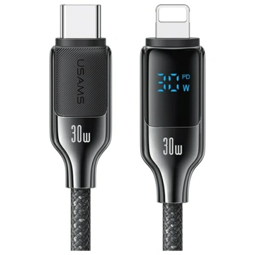 Buy USAMS USB-C / Lightning cable 30W 1.2m Digital Display Zinc Alloy Fast Charging Data Cable HX Series - USA1202 - {ean13} - Home Screen Store Europe