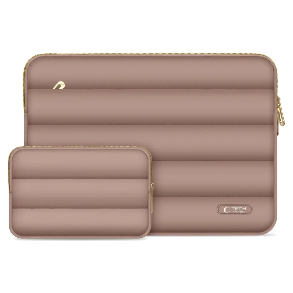 Pokrowiec + torba na akcesoria Tech-Protect Puffy Laptop 15-16 Walnut