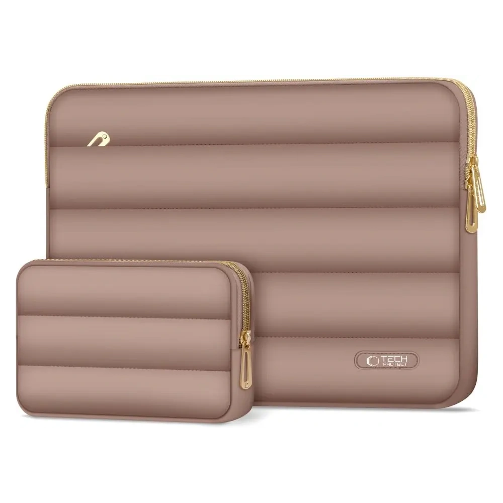Pokrowiec + torba na akcesoria Tech-Protect Puffy Laptop 15-16 Walnut