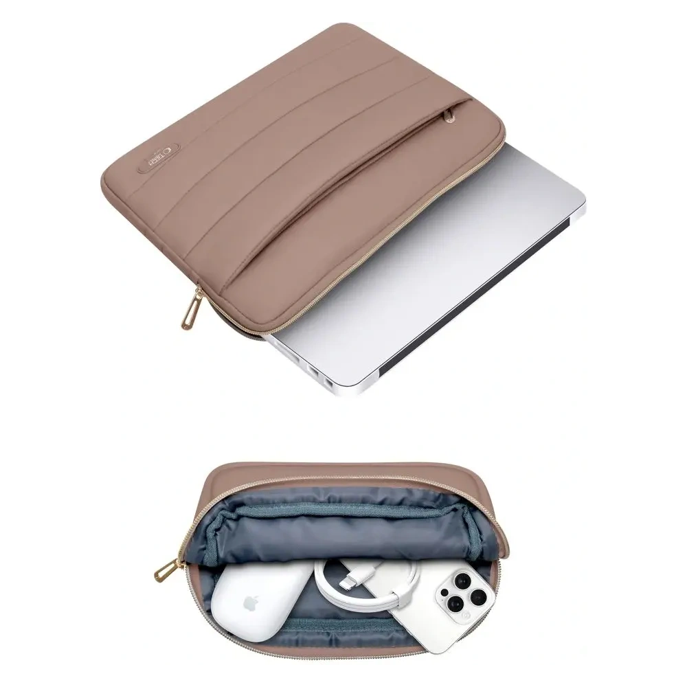 Pokrowiec + torba na akcesoria Tech-Protect Puffy Laptop 15-16 Walnut