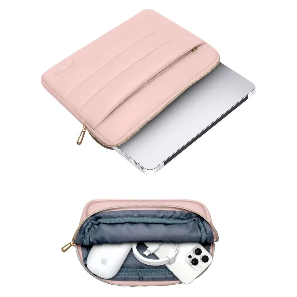Pokrowiec + torba na akcesoria Tech-Protect Puffy Laptop 15-16 Dusty Rose