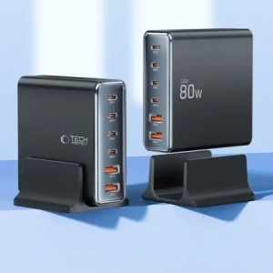 Kup Tech-Protect DC80W-GAN Ladegerät 6-Port 2xUSB-A, 4xUSB-C Desktop-Ladegerät PD80W / QC3.0 schwarz - THP3478 - {ean13} - Sklep Home Screen