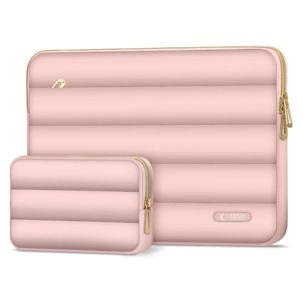 Pokrowiec + torba na akcesoria Tech-Protect Puffy Laptop 13-14 Dusty Rose